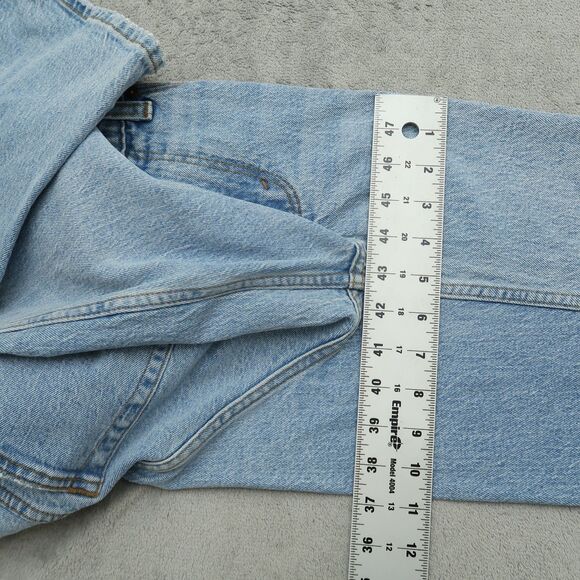 Abercrombie & Fitch Jeans Womens 4L Blue Mid-Rise Straight 32" Inseam Distressed - Picture 6 of 16
